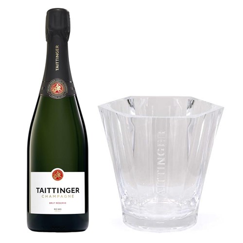 Taittinger Brut Champagne 75cl And Branded Ice Bucket Set